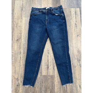 Kensie Women's Dark Wash Jeans with Frayed Hem Size 10